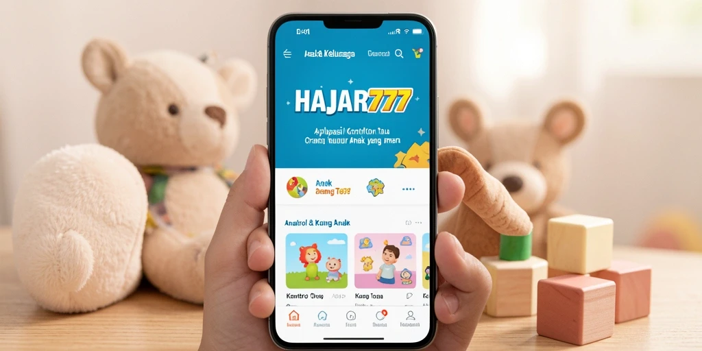 Tampilan antarmuka aplikasi HAJAR777 untuk kontrol orang tua.