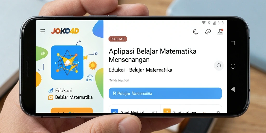 Tampilan antarmuka aplikasi JOKO4D yang interaktif dan menarik untuk belajar matematika.